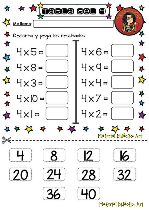 tablas de multiplicar para practicar.